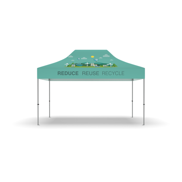 10’x10′ Dye Sublimated Canopy on Recycled Polyester