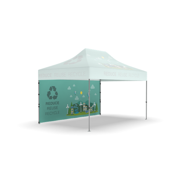 15’x7′ Dye Sublimated Canopy Wall on Recycled Polyester