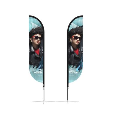 Pair of custom printed feather flags
