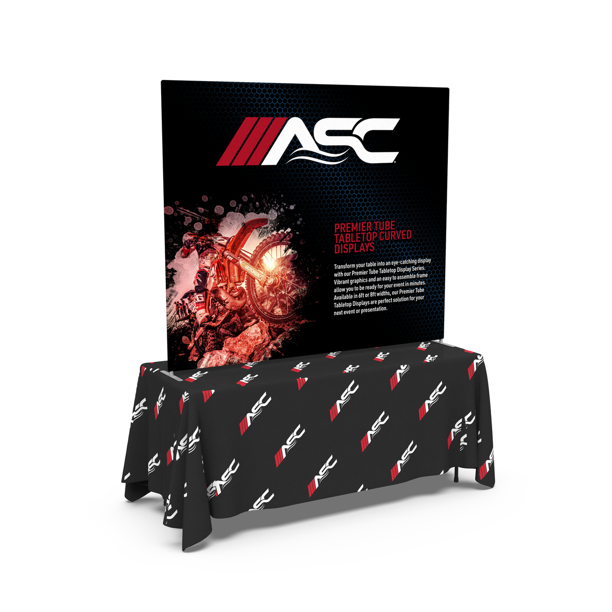 6ft Premier Tube Tabletop Straight Displays